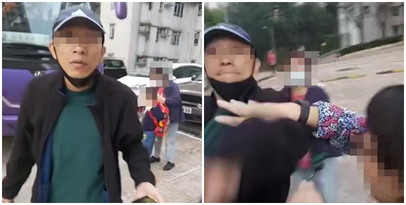 一輛校巴在黃大仙翠竹花園停泊接學童上學期間，一名的士司機欲駛離泊位，響咹要求擋路的校巴讓開，卻惹起校巴司機不滿，並在學童及家長面前粗口橫飛。