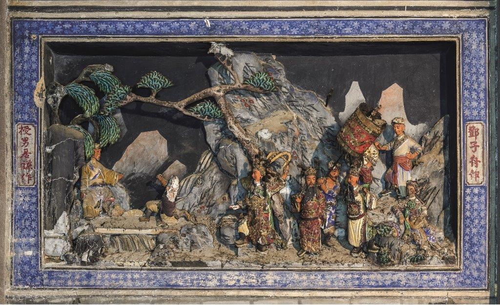 西環青蓮台魯班先師廟其的灰塑作品，