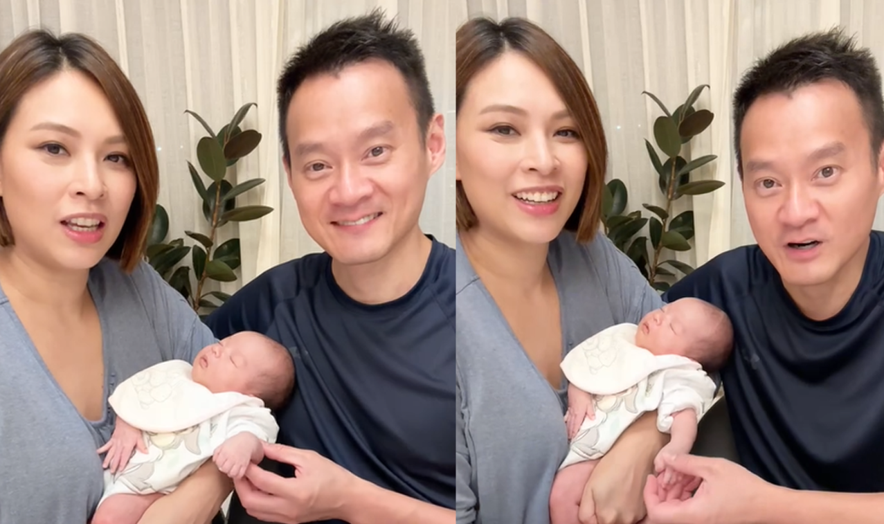 朱慧敏一家三口開Live 囡囡全程唔扭計