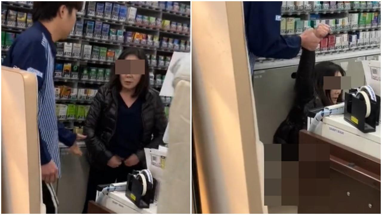 日便利店廁所故障，婦人直闖收銀櫃就地解決。(X)