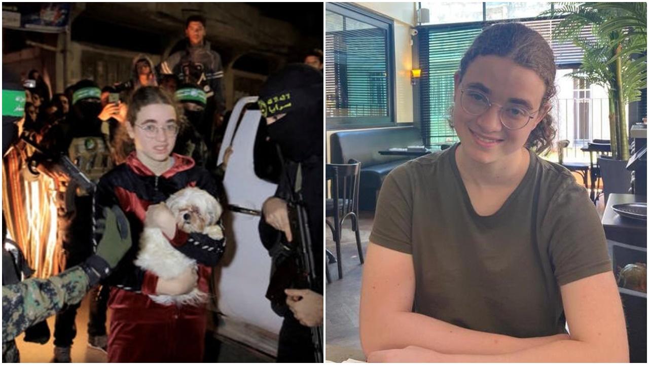 與狗狗齊被擄走，以色列少女緊抱愛犬平安獲釋。(X)