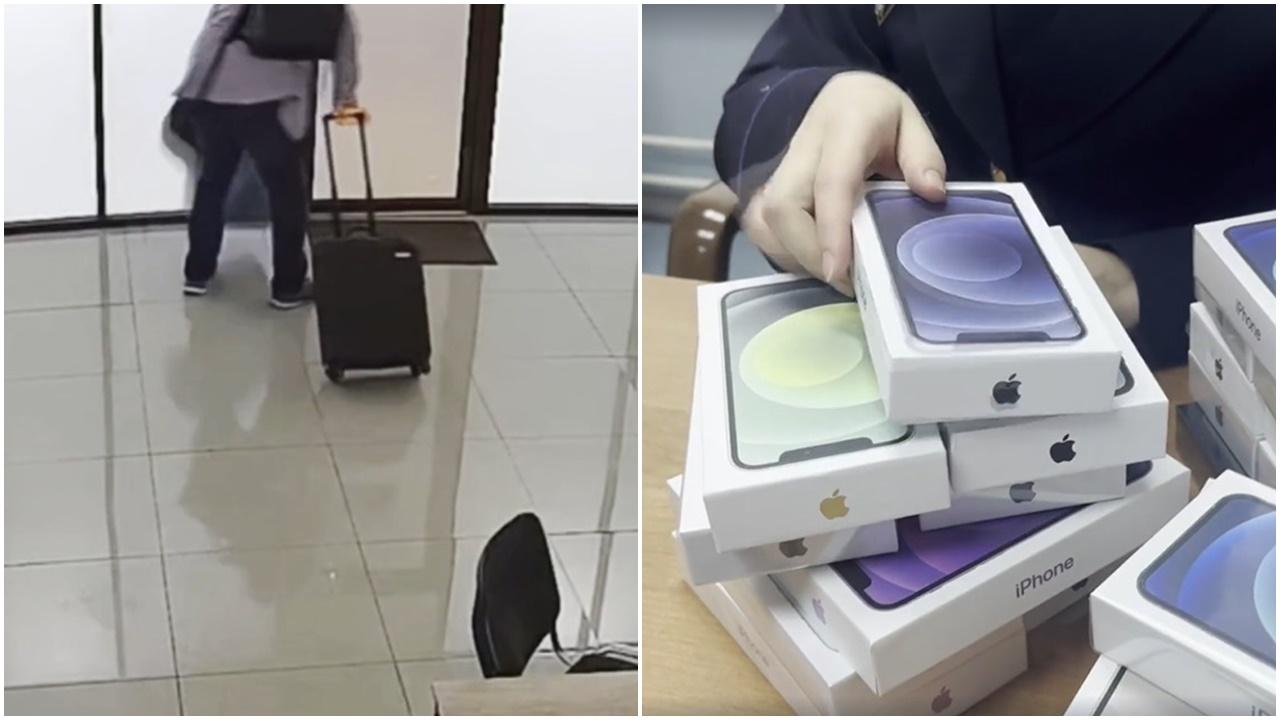俄漢返工首日即擸走53部iPhone，猖狂行徑全被拍下。(網上截圖)
