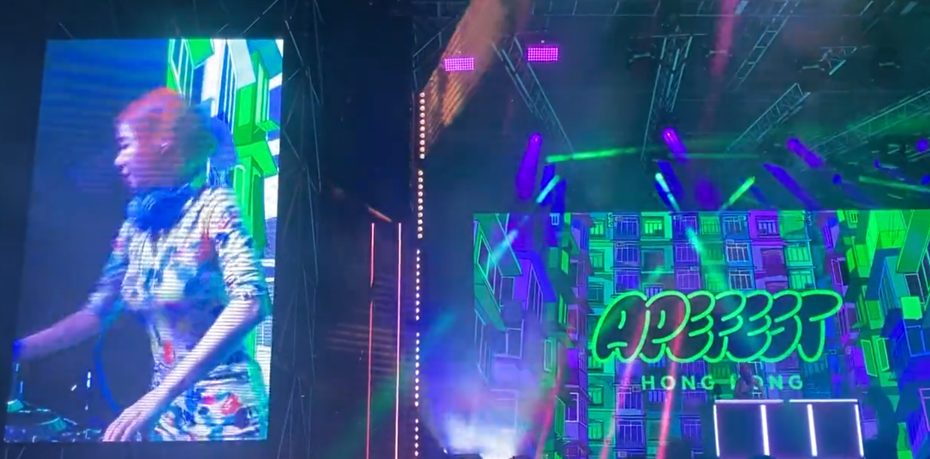 NFT「無聊猿」香港活動，多名參加者眼睛不適疑受強光照射。(X)