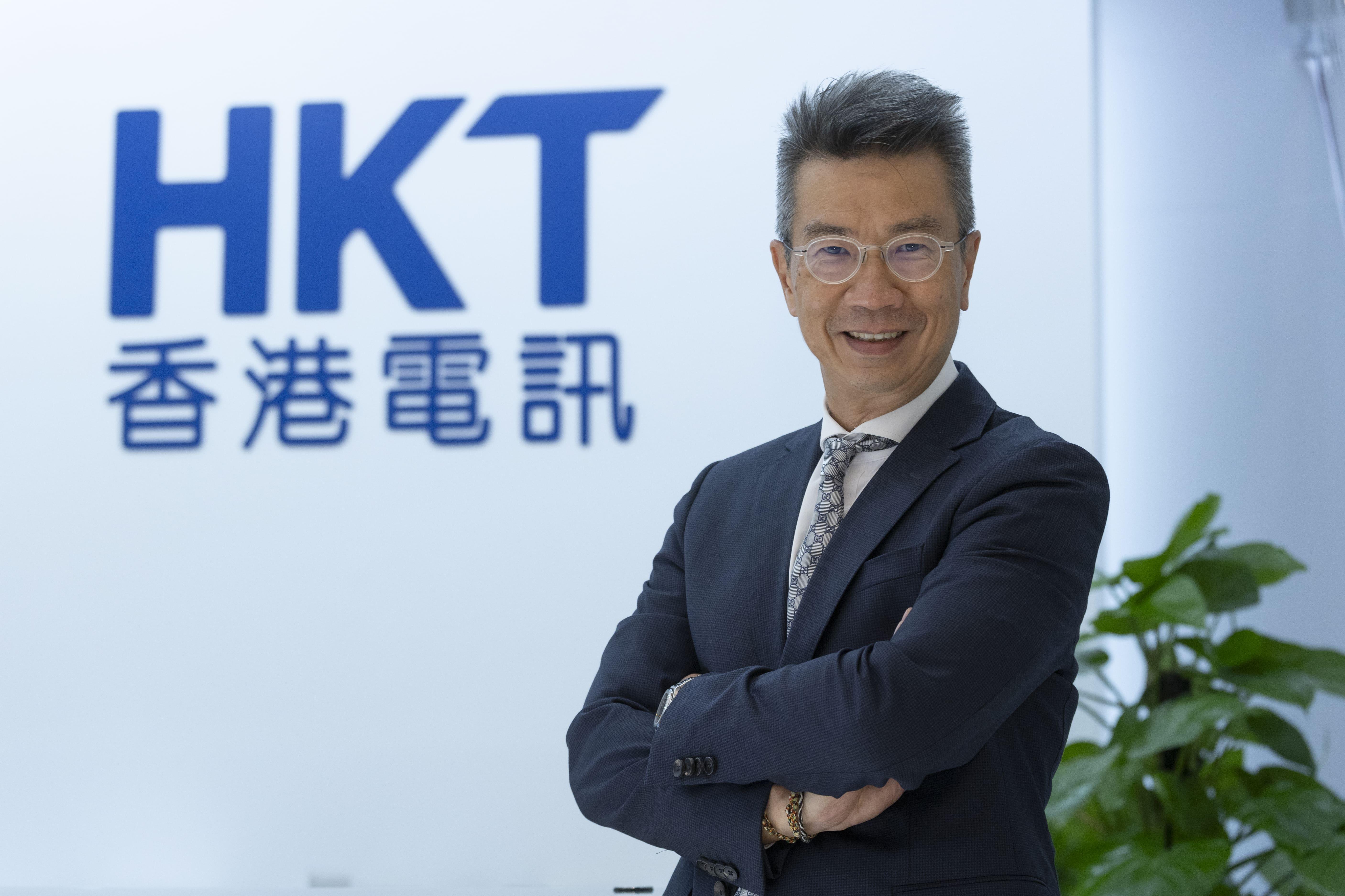 5.5G網絡料明年中能推出，香港電訊林國誠稱，對集團5G服務增長率樂觀。(蘇文傑攝)