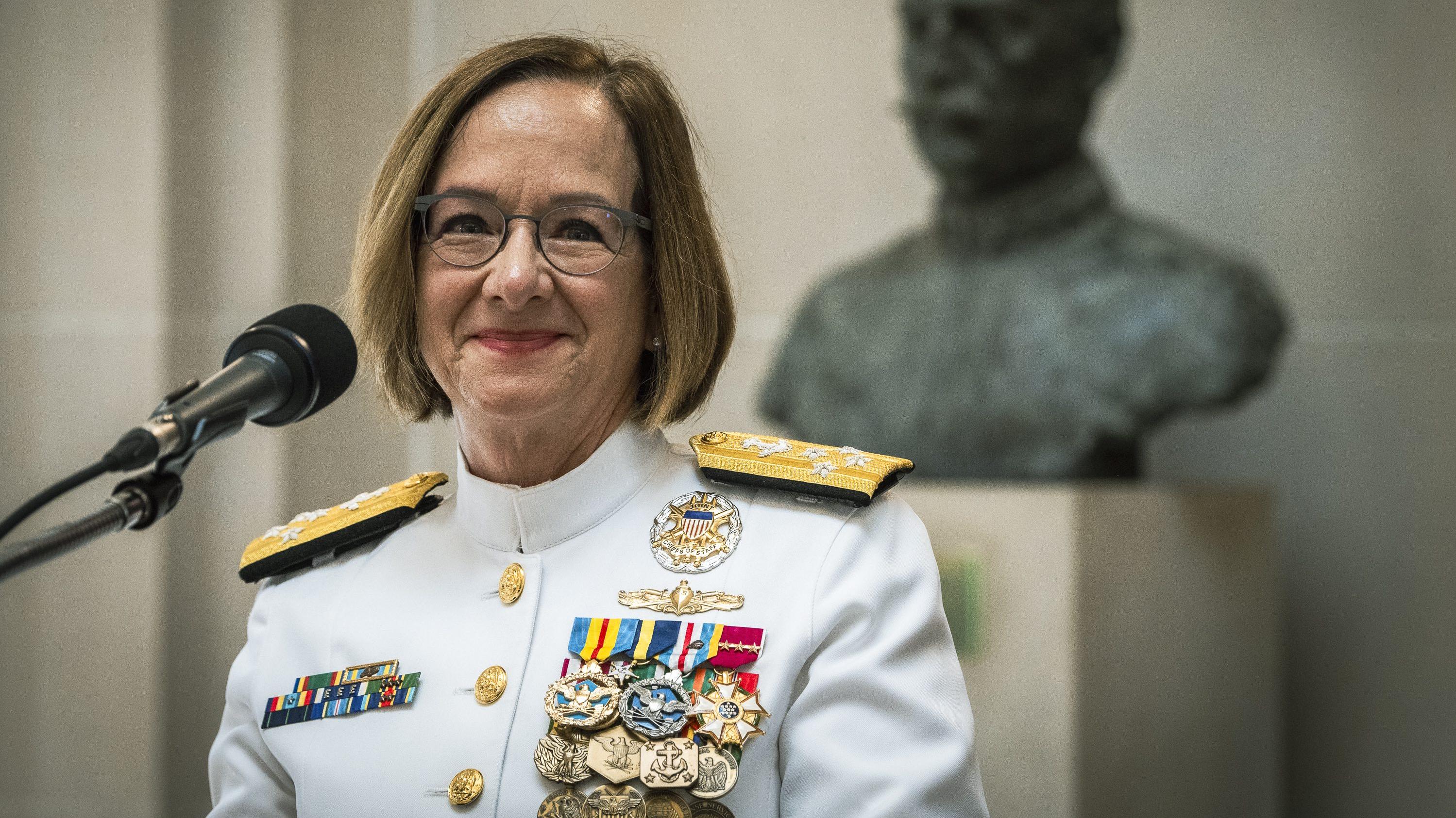 美參議院確認弗朗切蒂出任首位女性海軍作戰部長。(網上圖片)