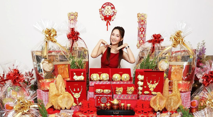 湯洛雯馬國明結婚前，過大禮場面壯觀 收四對流星錘龍鳳鈪