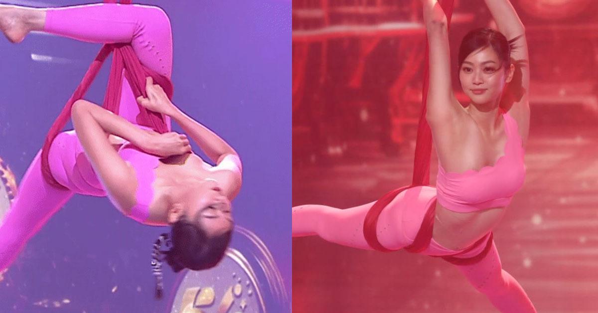 TVB台慶2023｜郭柏妍空中瑜珈險走光露點 狂扯上衣力保不失