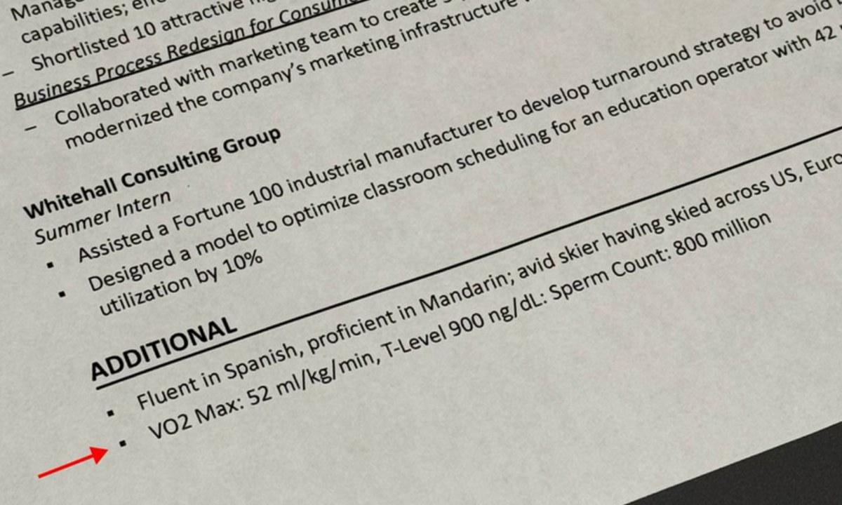 醫療保健公司收到「特別的CV」！備註︰精蟲數量8億 網民笑言一問題更大
