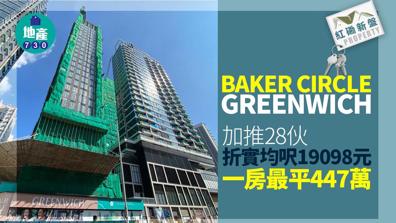 BAKER CIRCLE．GREENWICH加推28伙 折實均呎19098元 一房最平447萬｜紅磡新盤