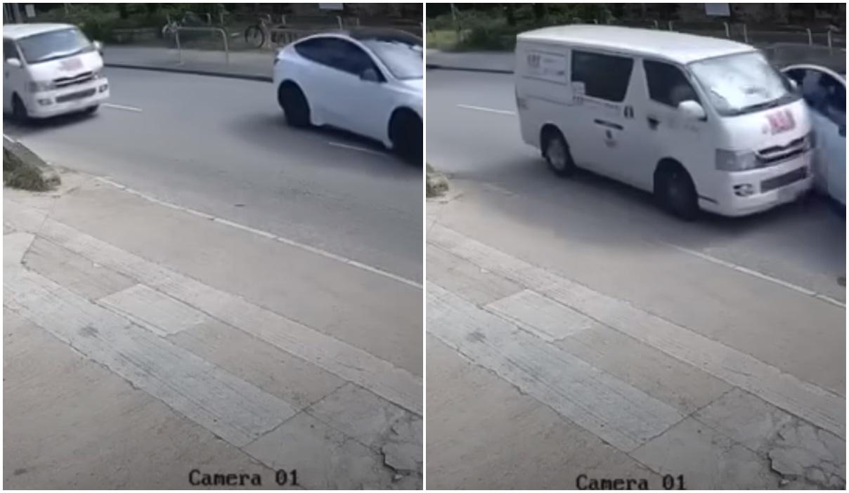 貨Van司機撞Tesla女司機