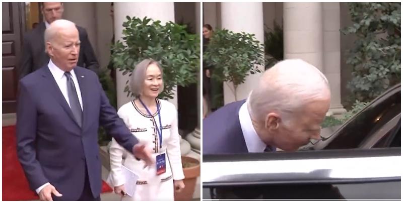 拜登視察習近平專用座駕  大讚「紅旗」轎車：beautiful(央視畫面)