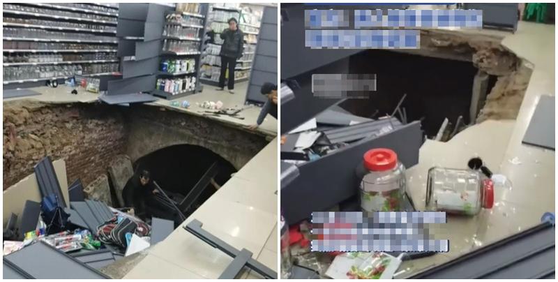 河南百貨超市開幕翌日塌陷   兩顧客墜1米洞受傷