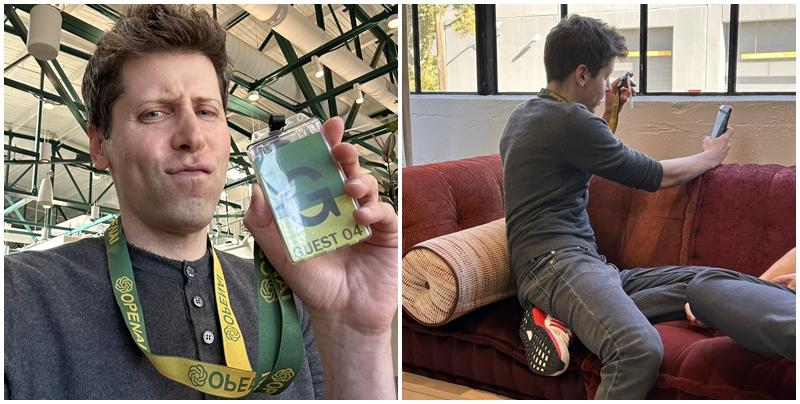 阿爾特曼在OpenAI總部發布自拍照，胸前掛著一張訪客證，並面露怪表情，配文寫「第一次也是最後一次掛這個」。去年11月，ChatGPT問世爆紅，阿爾特曼獲封「ChatGPT之父」。