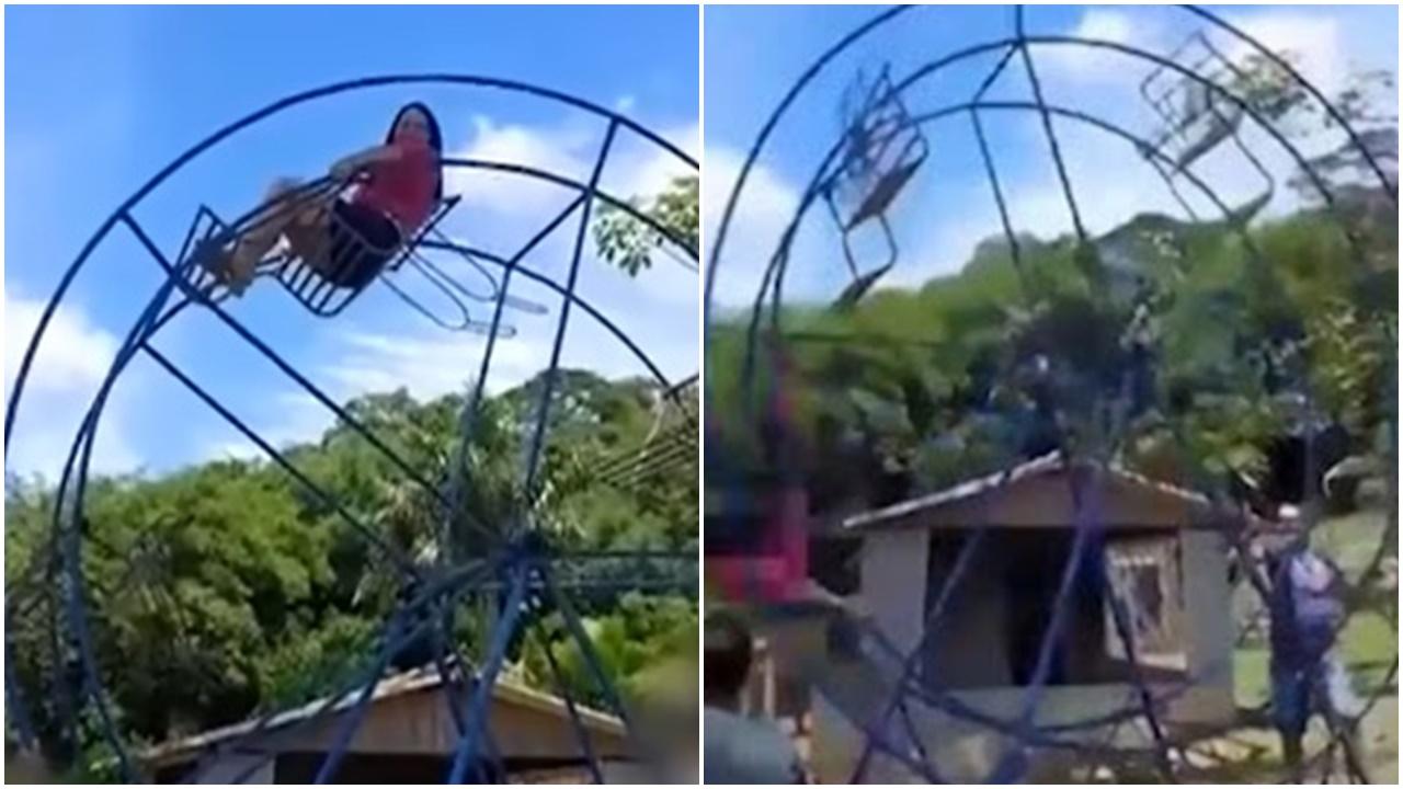 重溫兒時回憶，49歲女強登兒童摩天輪硬撼地慘死。(X)