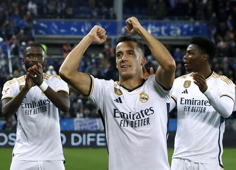 華斯基斯補時入球，令皇馬險勝。(路透社)