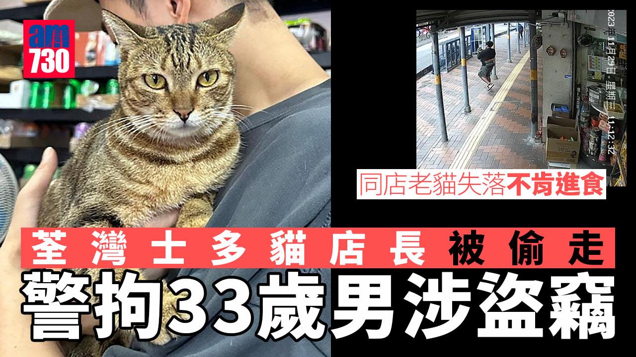 荃灣士多貓店長被偷走　警拘33歲男涉盜竊 (更新)