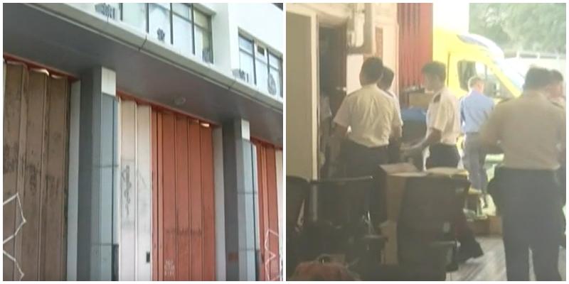 薄扶林消防局救護站內一間雜物房發生火警冒煙(now新聞台截圖)