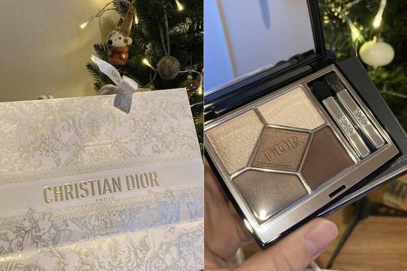 社交平台「X」（前稱Twitter）名為「木琴」的日本網友，於周一（25日）分享兩張照片，為她今年收到的聖誕禮物。照片可見，一張拍有知名時尚品牌Dior的2023聖誕節限量版紙袋，另一張則是Dior在今年聖誕節期間所推出的數量限定、一組要價9,570日圓（約524港元）的經典五色眼影。