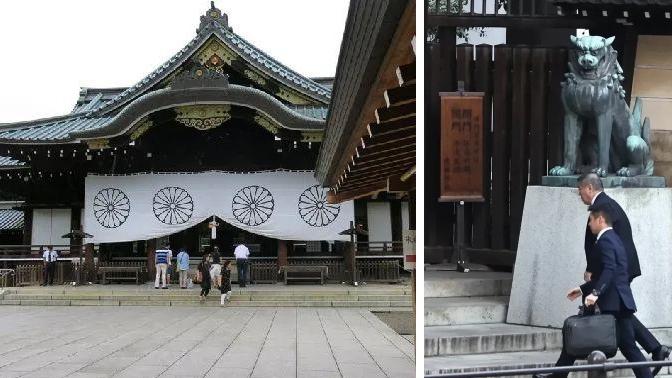 日本陸上自衛隊副參謀小林弘樹早前乘坐公務車參拜靖國神社。(網上圖片)