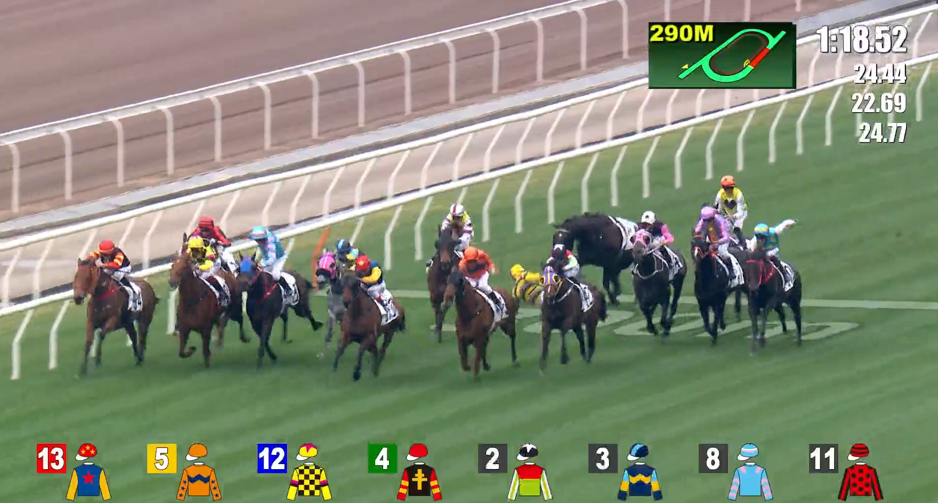 沙田馬場第二場發生墮馬意外