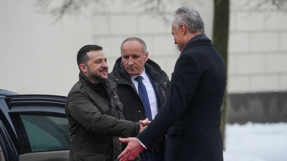 澤連斯基再次到訪立陶宛。(路透社)