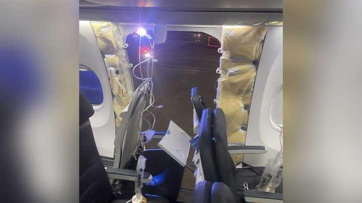 阿拉斯加航空客機窗門飛脫　折返波特蘭急降(網上圖片)