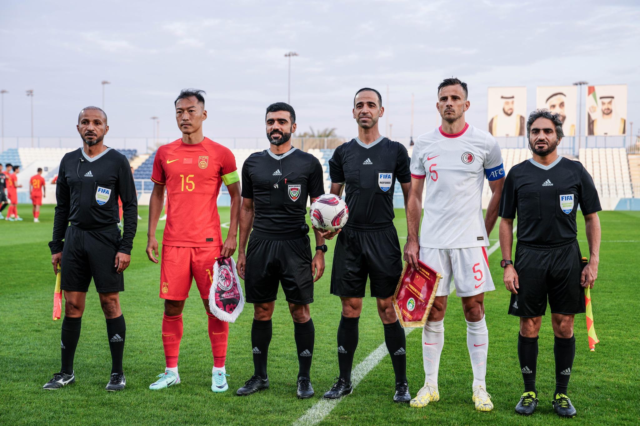 香港隊在阿聯酋閉門友賽擊敗國足。(香港足總圖片)