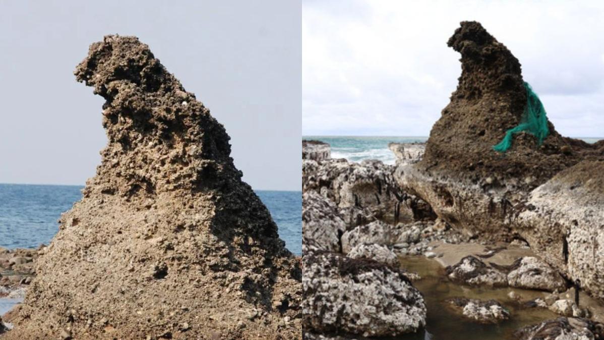 日本地震｜哥斯拉岩一原因由海邊「上岸」　網友：讓它來募款！