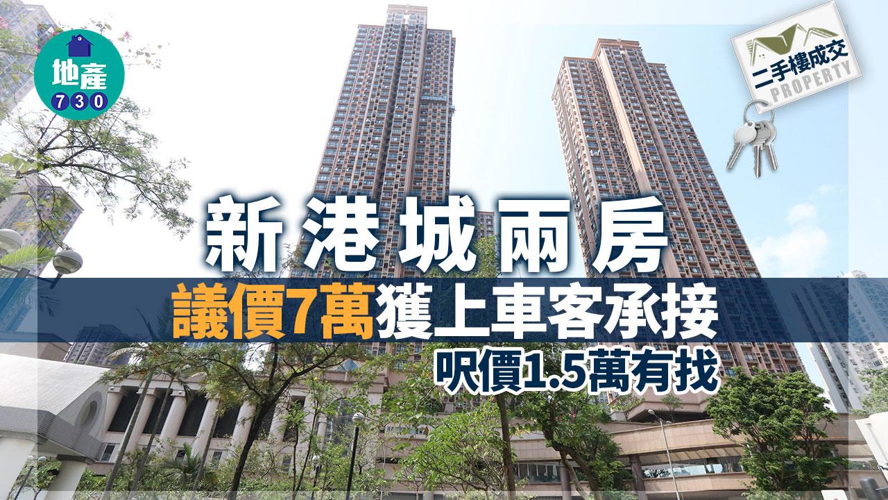 新港城兩房議價7萬獲上車客承接 呎價1.5萬有找｜二手樓成交