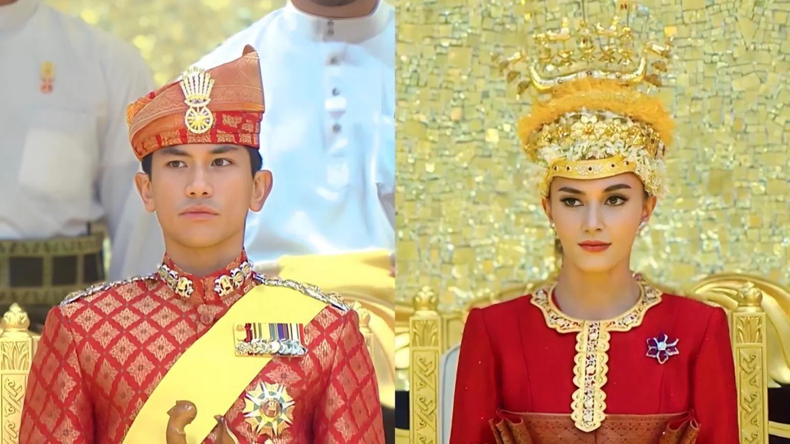 皇室婚禮上，兩人穿着傳統服飾現身。（圖／翻攝X「arfdy12」）