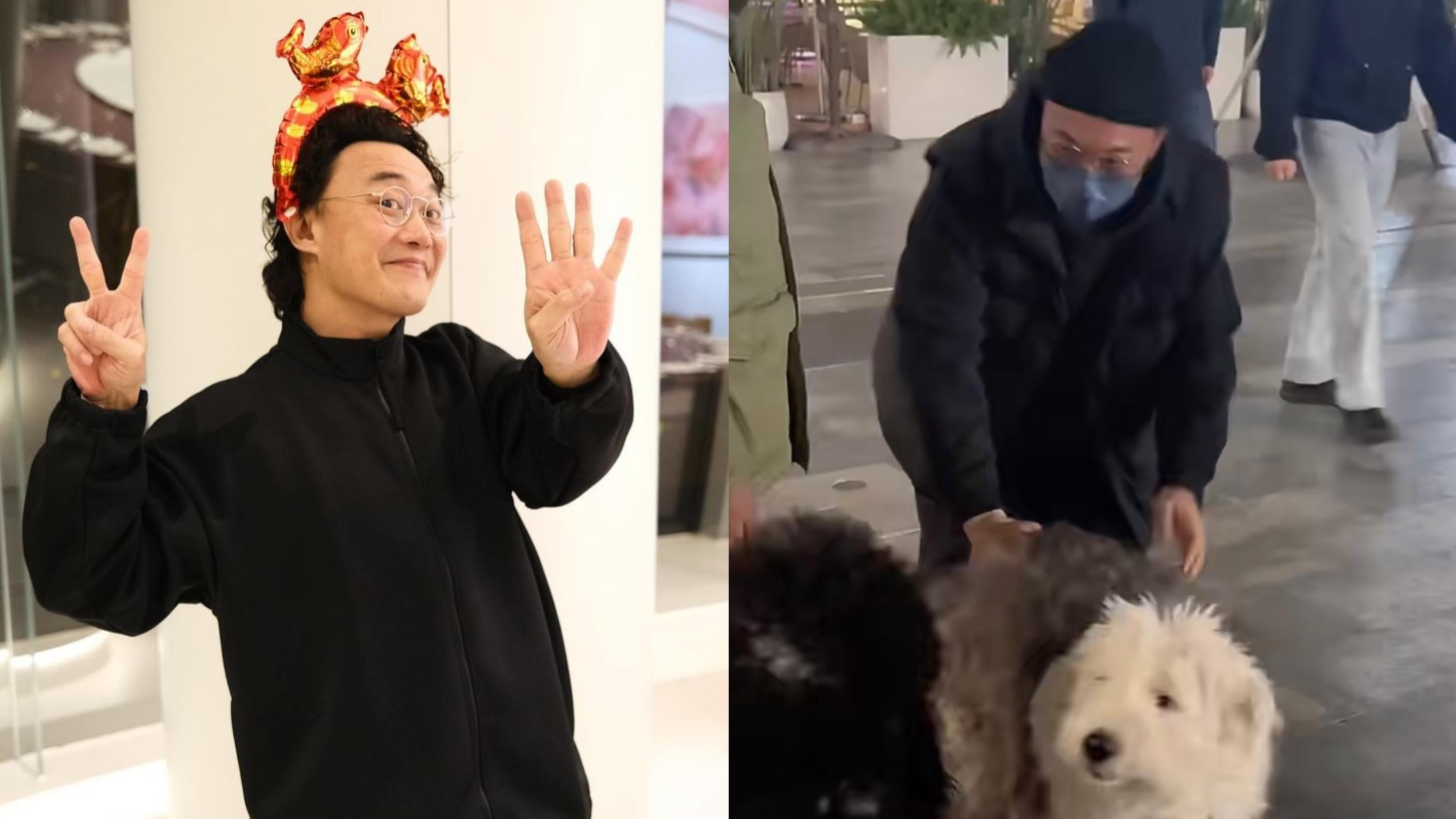 陳奕迅被捕獲廈門「萬象城」行街 蹲低玩狗被讚親民貼地