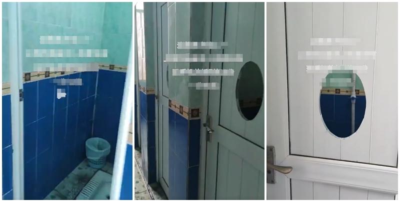 廣東省惠州市一間工廠，為了防止員工在上廁所時「蛇王」偷懶玩手機，竟然將每間廁所的廁門都挖了一個大洞，用來監視員工如廁的情況