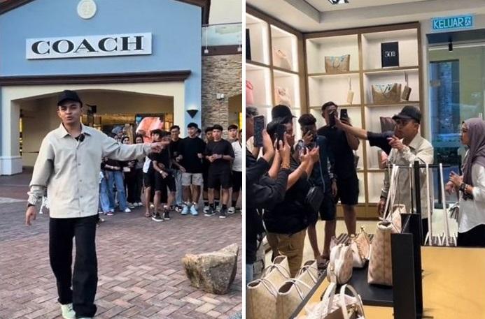 阿茲里帶員工到COACH專門店隨意購物。(互聯網)