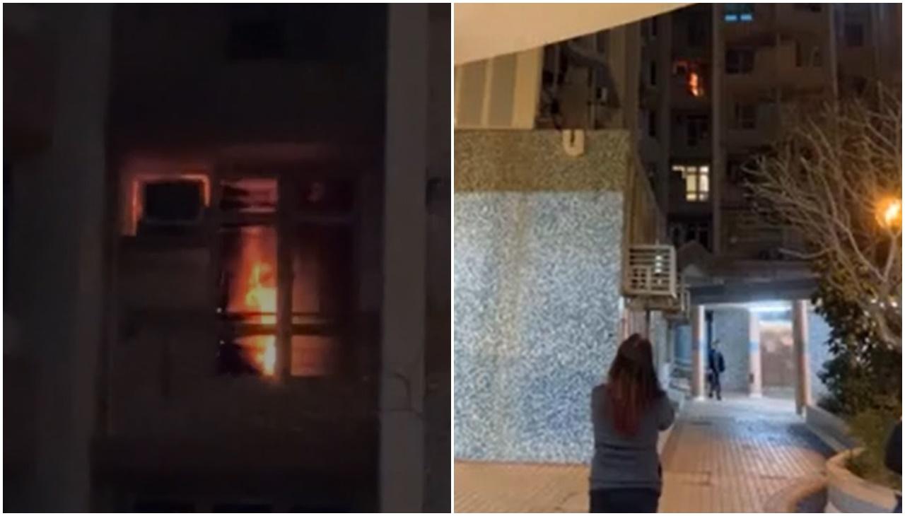 青衣長宏邨男子疑燒梳化縱火被捕，約50住客疏散無人傷。(電視截圖)