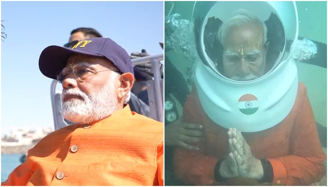 印度大選尋求連任，73歲總理莫迪出海潛水為民祈福。(X)