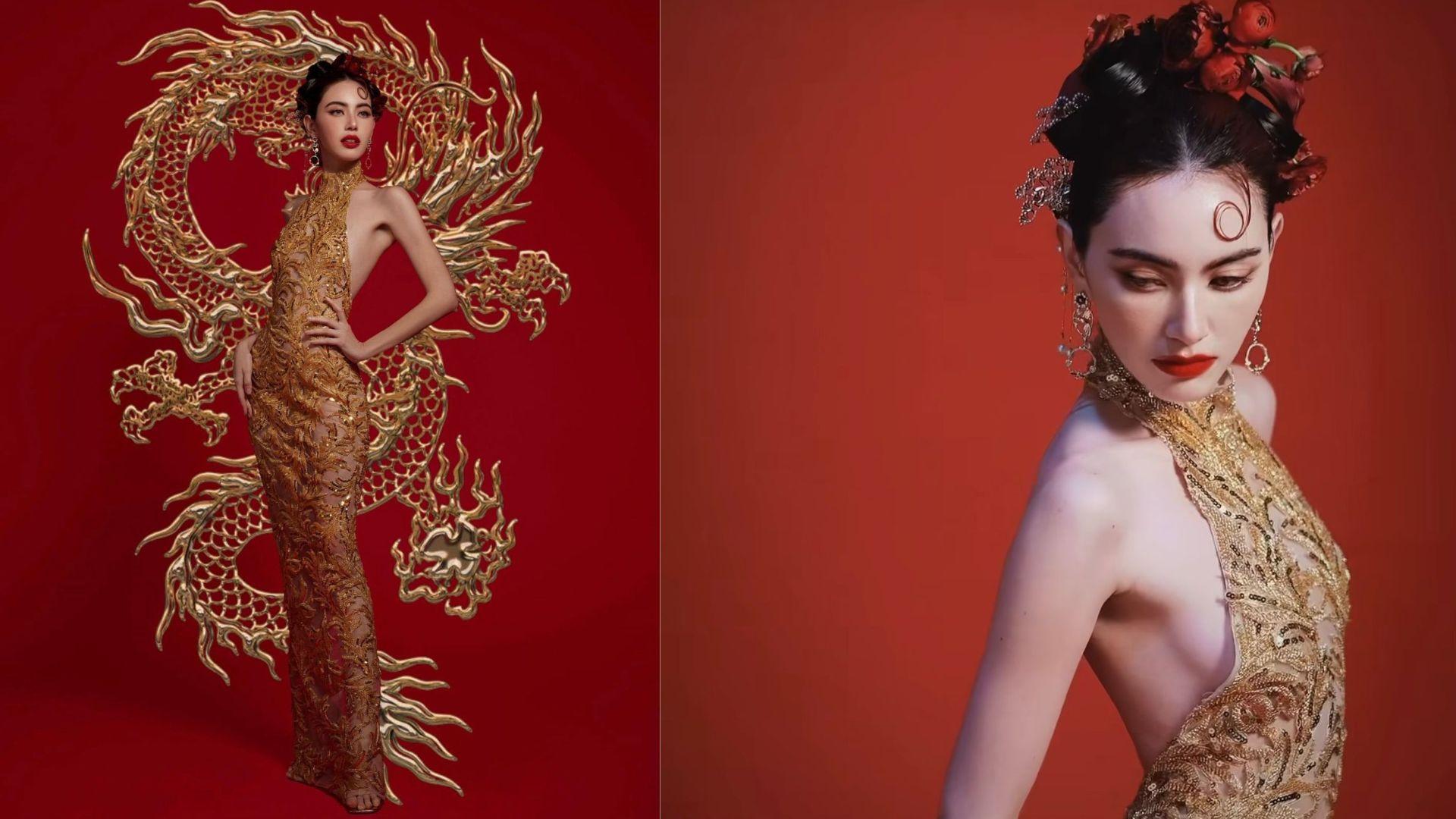 農曆新年2024｜泰國女神Davika Hoorne穿黃金戰衣賀龍年