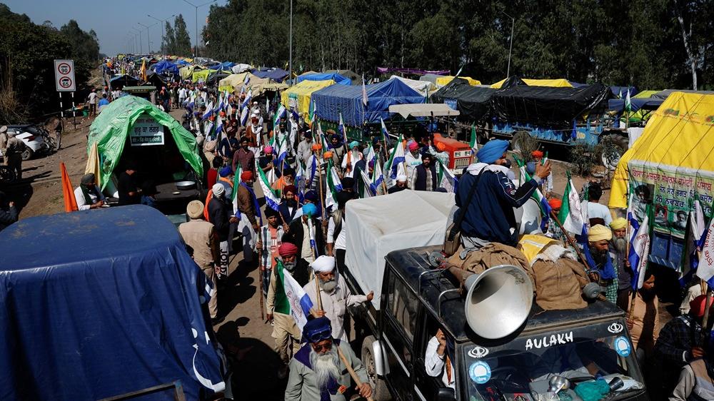 印度農民再度發起示威。(路透社)