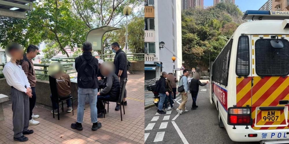 警葵涌打擊街頭聚賭3賭客被捕 最大91歲