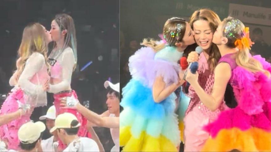 Twins演唱會2024｜阿Sa阿嬌唔打側手翻玩咀嘴 容祖兒登場遭強吻