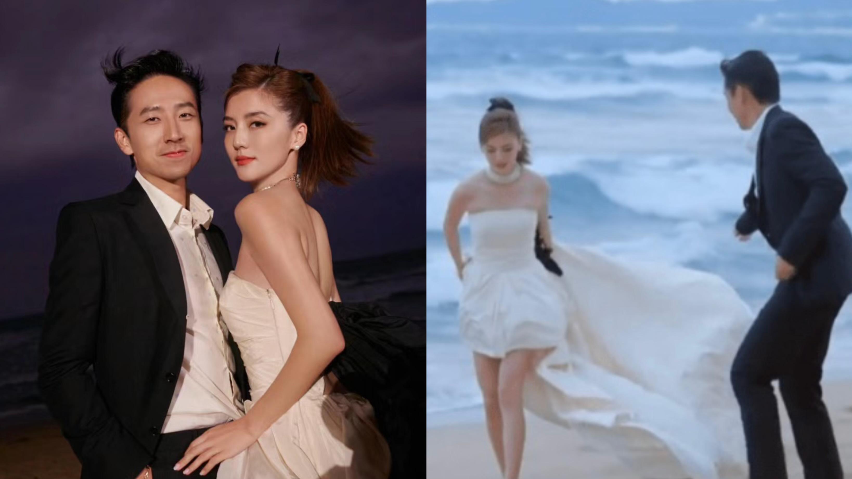 吳千語海灘露背婚紗照曝光。