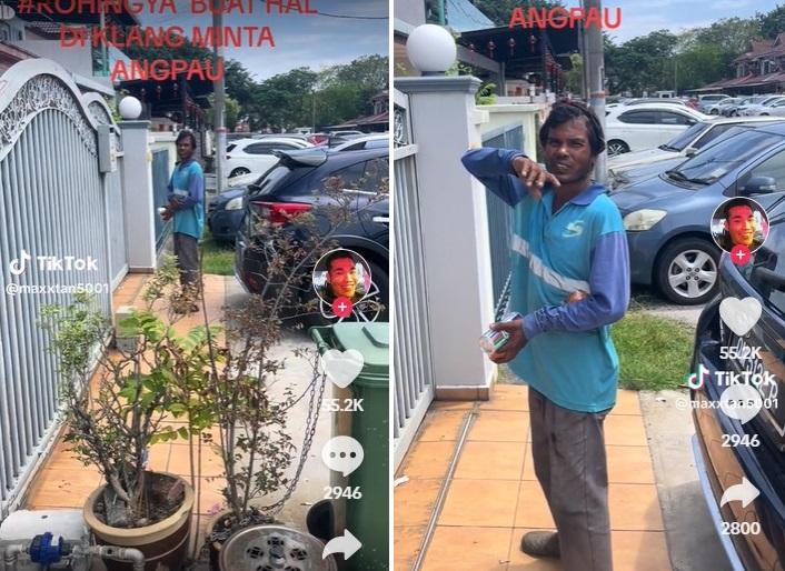 清潔工逐家逐戶敲門討利是，遭男居民喝止。(互聯網)