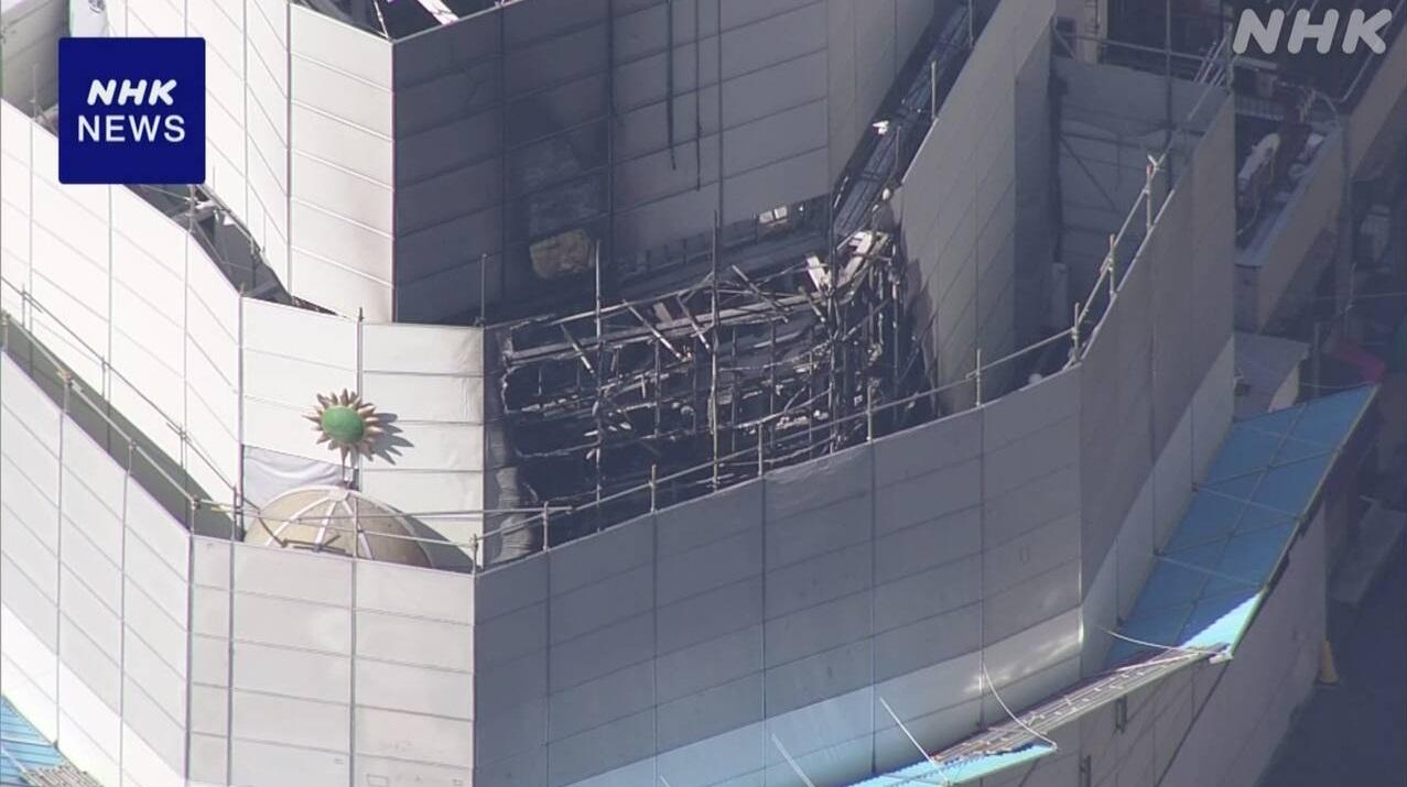 東京淺草寺附近建築物起火，局部燒毀。(互聯網)