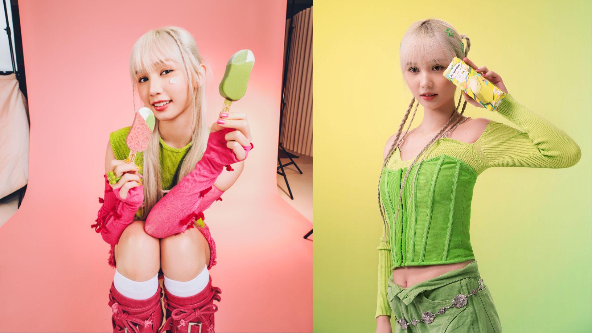 新生代女神Nancy Kwai以Y2K形象拍廣告 送雪糕報答師兄洪嘉豪簽名設計之恩