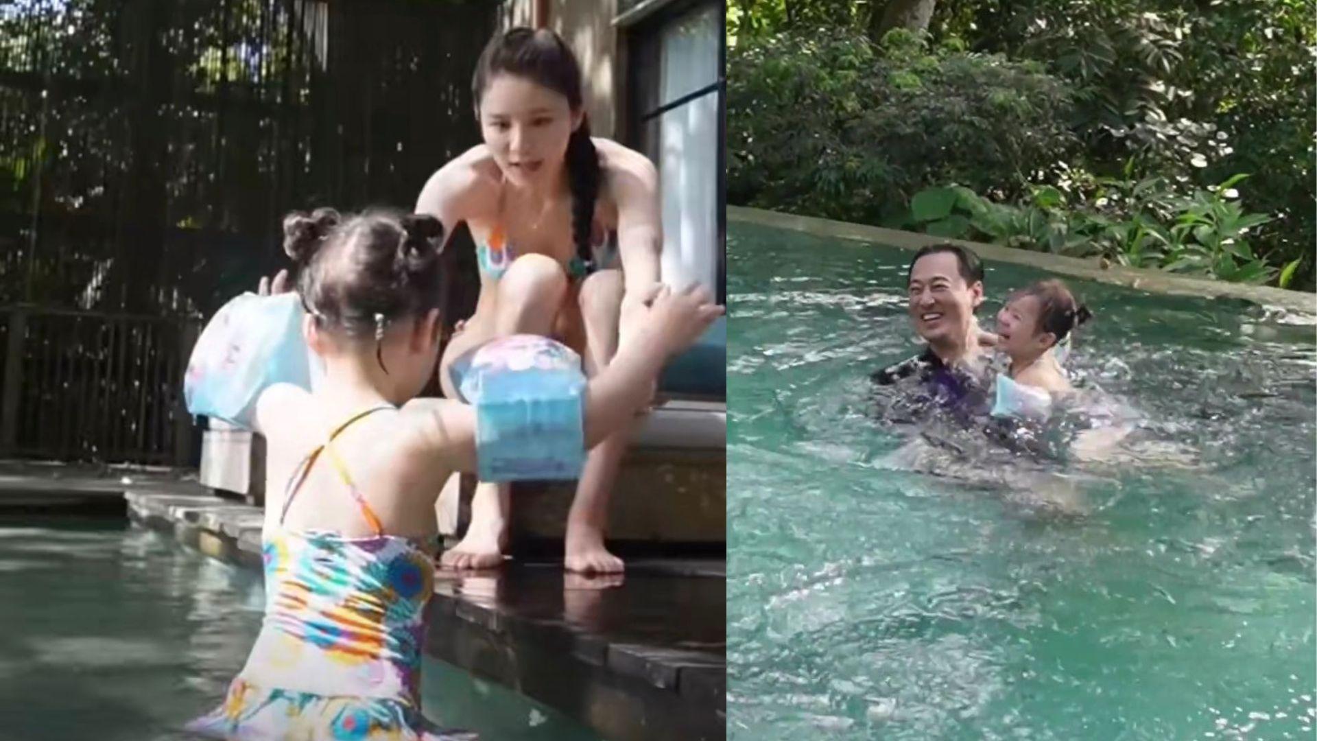 林峯一家三口赴峇里共享天倫樂 張馨月3歲女格格容貌曝光