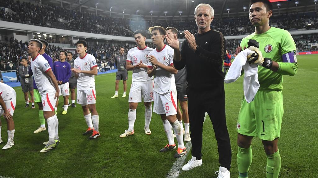 香港隊作客0:3不敵烏茲別克。(美聯社)