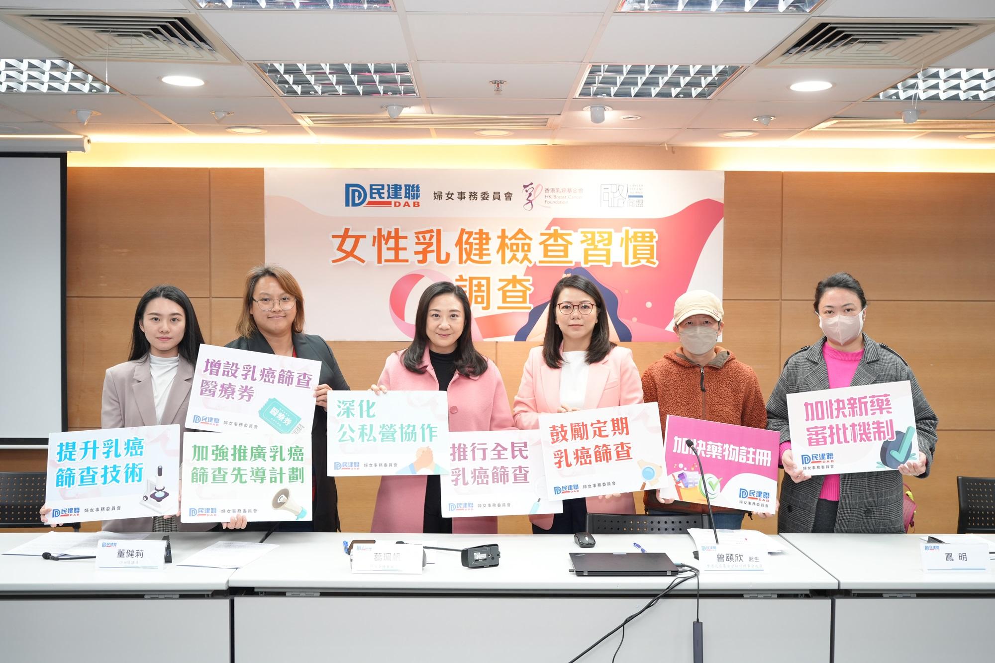 調查顯示近八成受訪者對「乳癌篩查先導計劃」不知情。(民建聯婦女事務委員會提供)