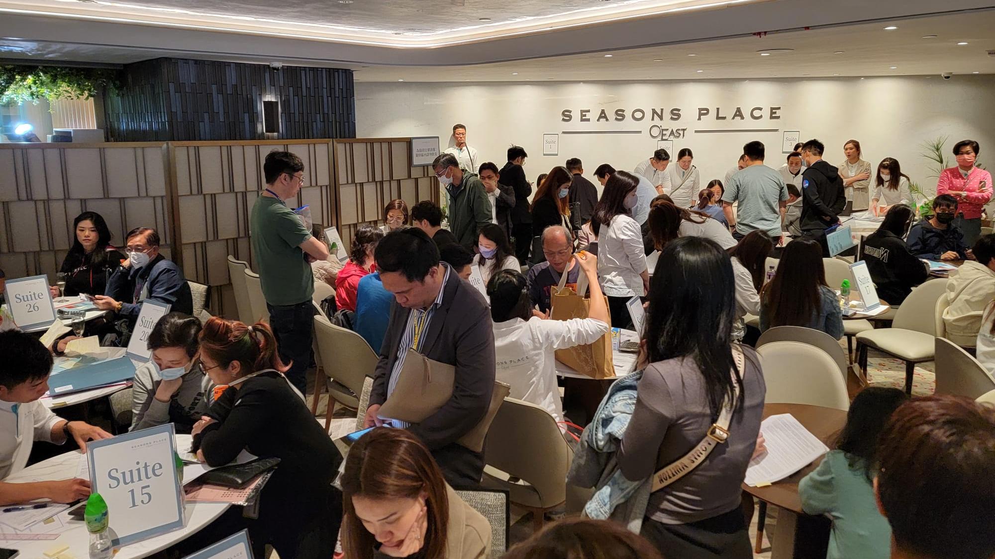 周末新盤成交旺 按周大漲逾兩成 SEASONS PLACE沽368伙佔72%｜一手市況