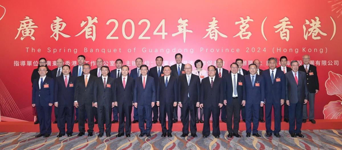 廣東省省長王偉中昨日（3月18日）來香港出席「廣東省2024年春茗」（政府新聞處）
