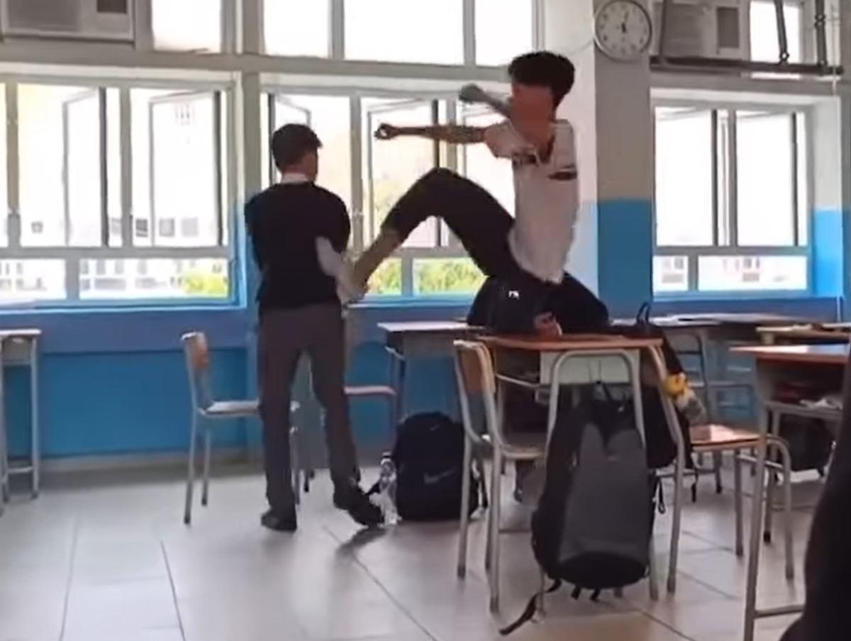 長沙灣九龍工業學校爆學童欺凌，校方表示已報警處理及安排老師、社工支援。(網上影片截圖)