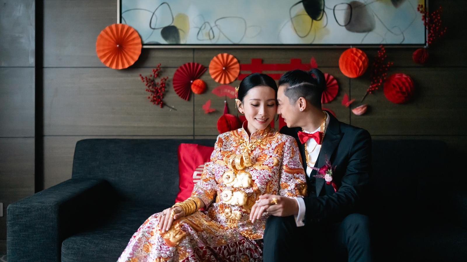 文凱玲白色情人節升呢做人妻 金豬龍鳳鈪充滿貴氣